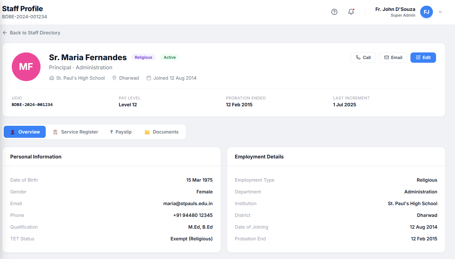University ERP screenshot 3